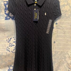 Ralph Lauren Dark Blue Cable Knit Polo Dress